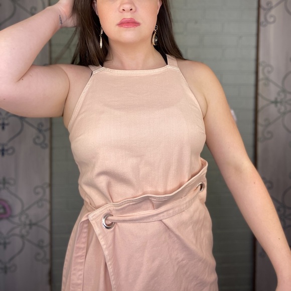 Anthropologie Holding Horses Pink Denim Regatta Wrap Dress Size 8 - Picture 8 of 15